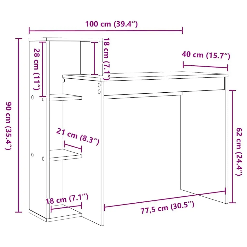 White Desk with Shelf for Home Office Setup