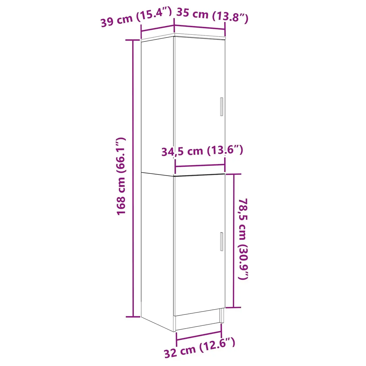 White Highboard Storage Cabinet Modern Bedroom Living Room Buffet Sideboard