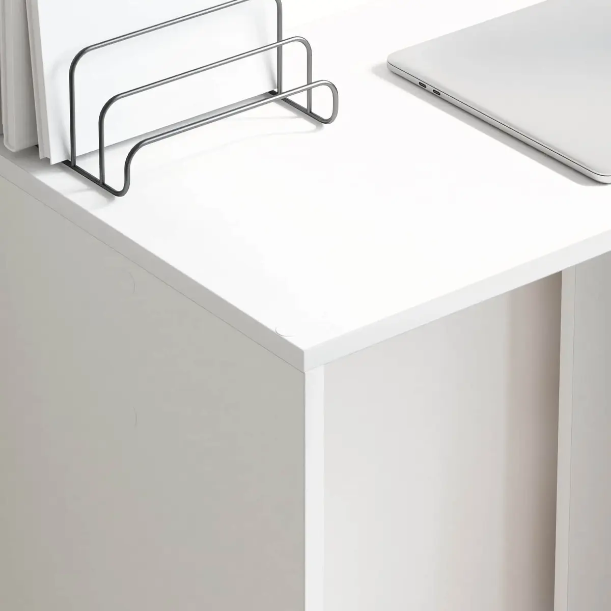 White Writing Desk with Shelves Storage Office Study Workstation 78.5 x 37 x