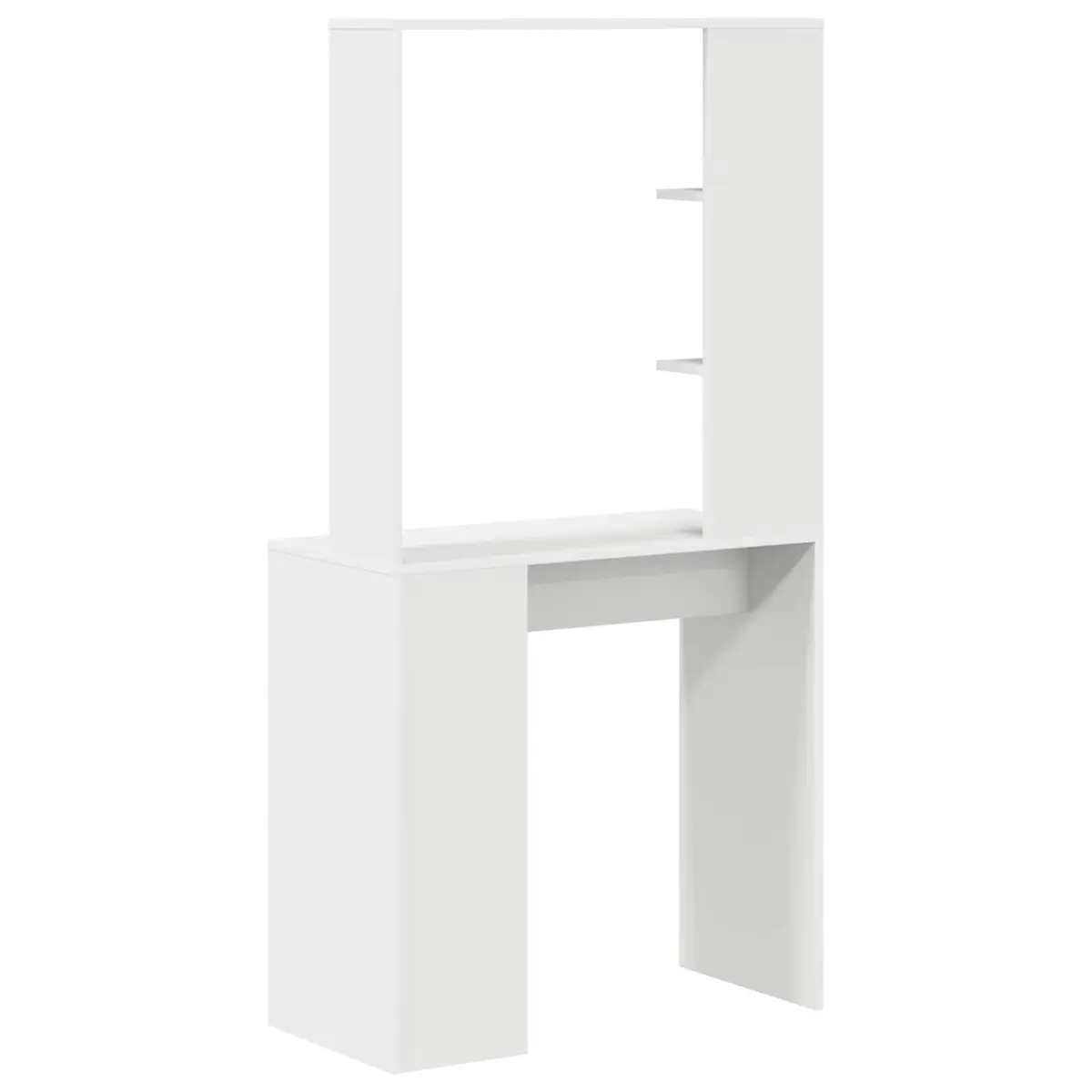 White Writing Desk with Shelves Storage Office Study Workstation 78.5 x 37 x