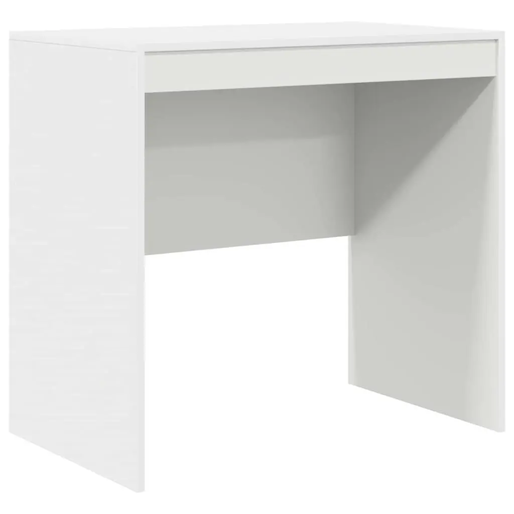 White Writing Desk Compact Home Office Study Table Engineered Wood Modern