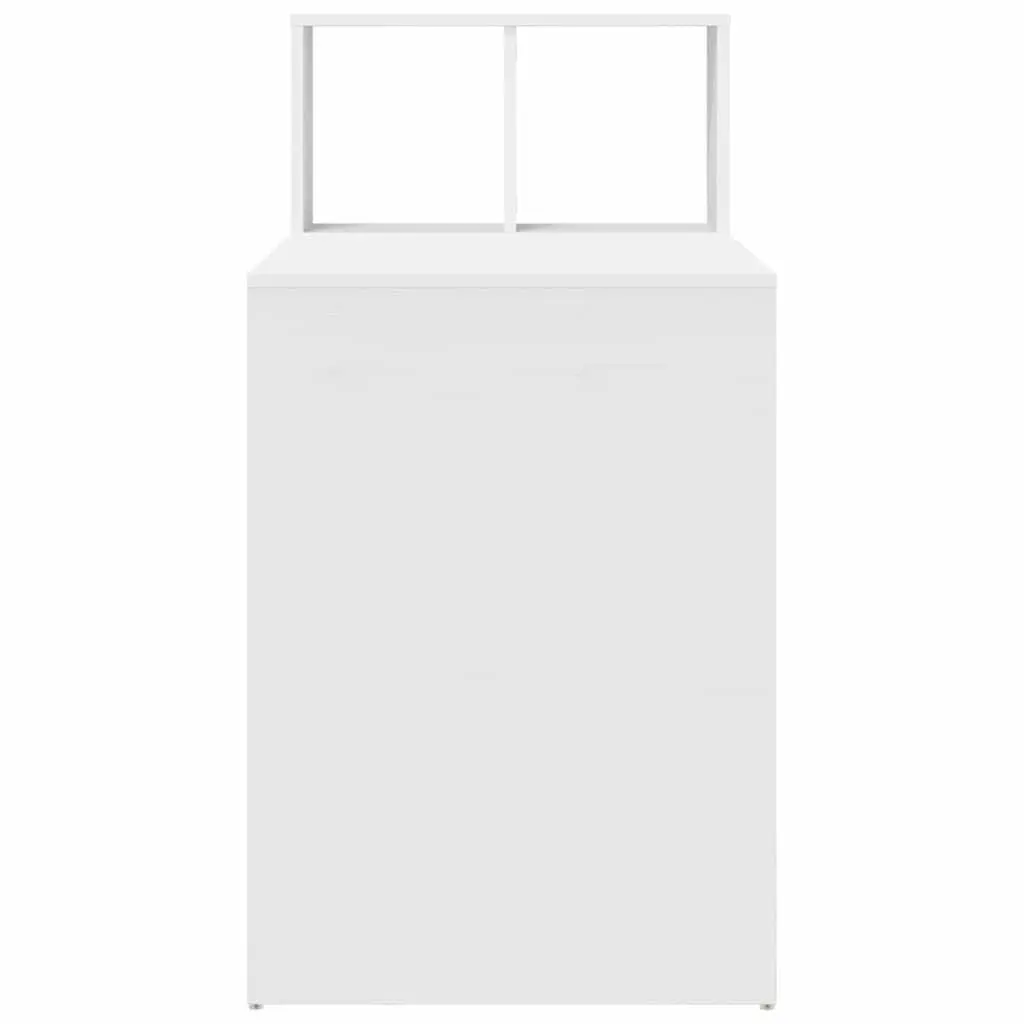 Computer Desk with Shelf Modern Office Workspace Storage White Engineered Wood