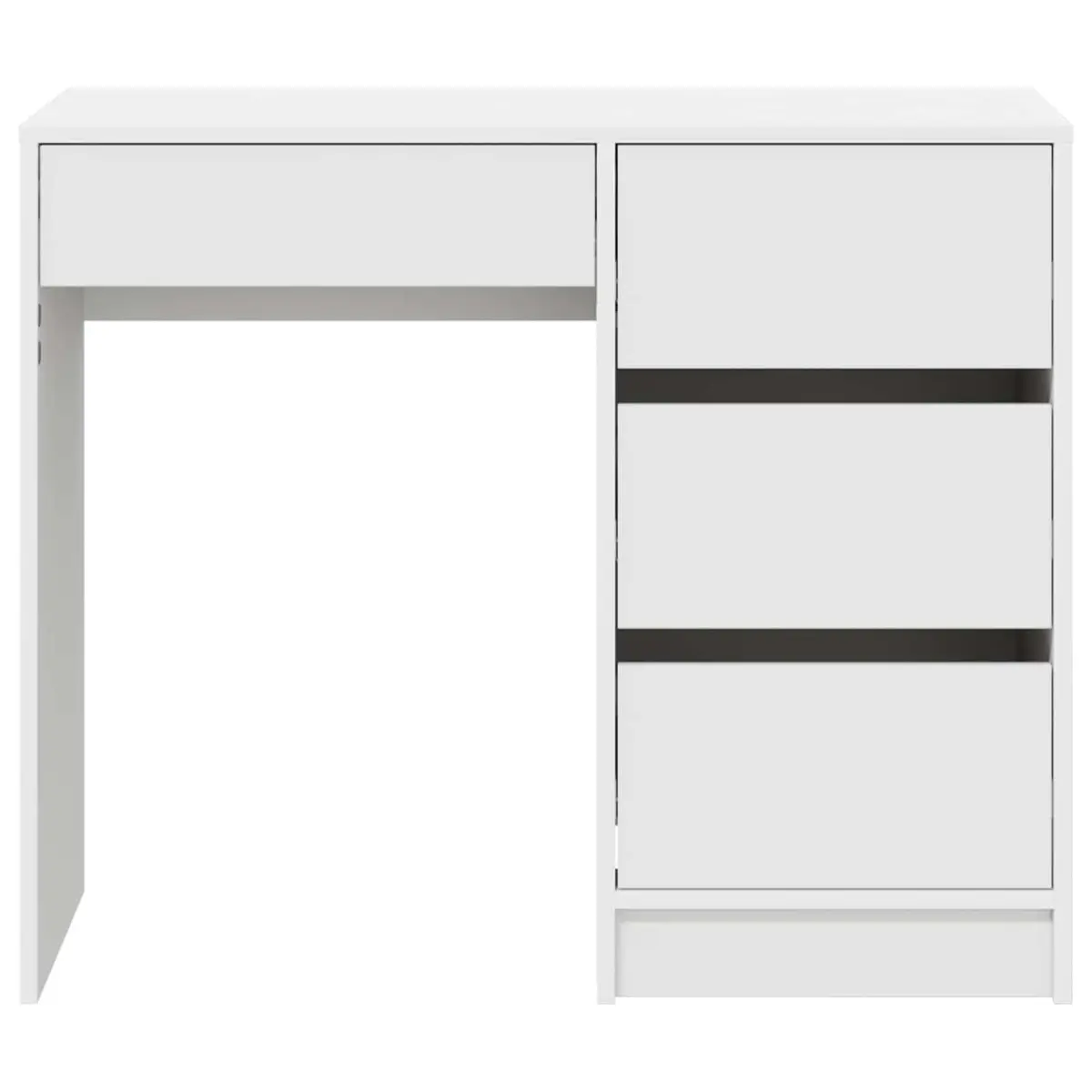 Computer Desk White Engineered Wood 90x37.5x75cm with Drawer for Home Office Workspace