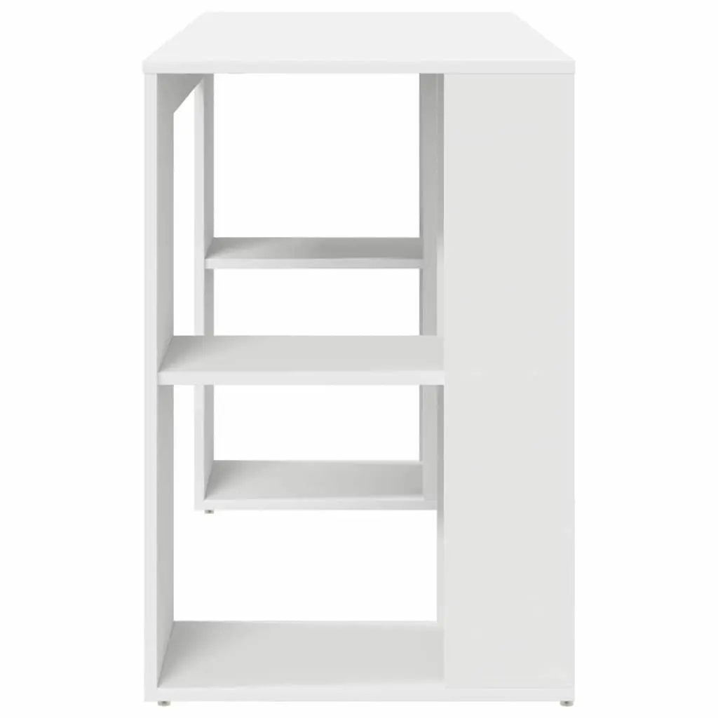 White Desk with Shelves Engineered Wood 130 x 50.5 x 75 cm Workspace Storage Home Office