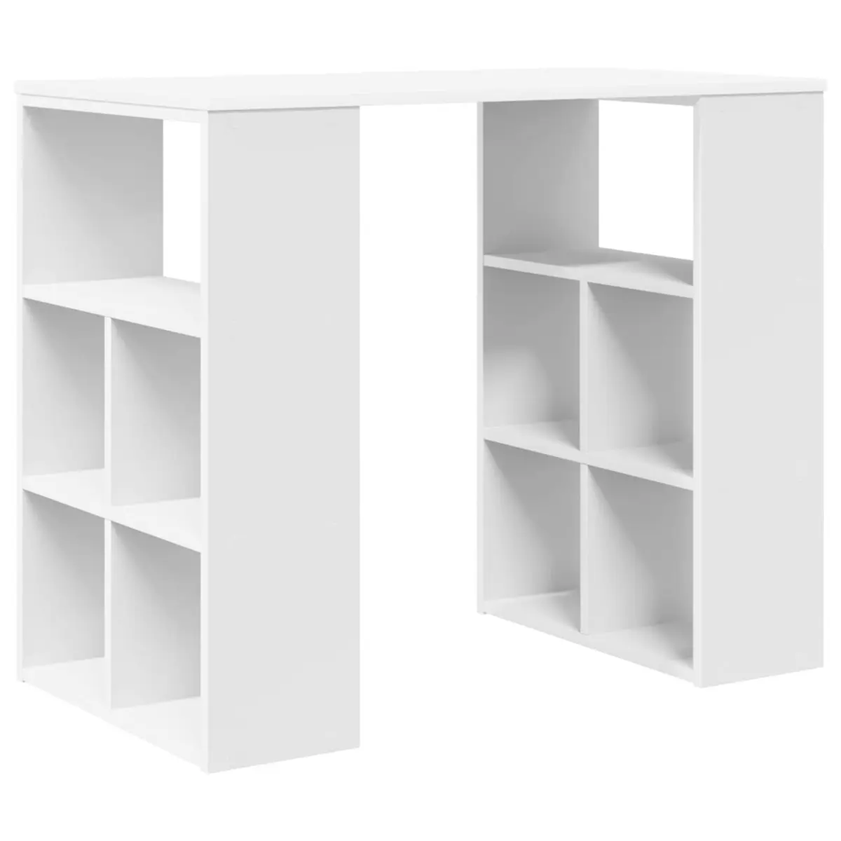 Writing Desk with Shelves White 90 x 50 x 75 cm Home Office Workspace Storage