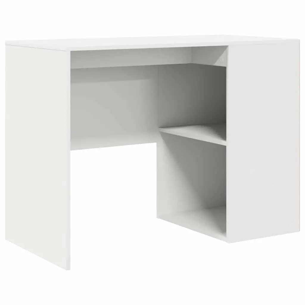 Office Desk Engineered Wood 102x50x75cm White with Shelves