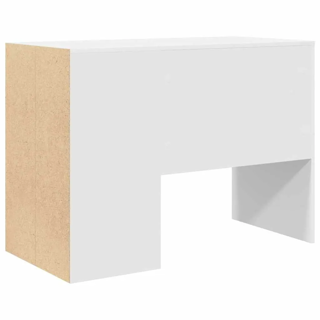 Office Desk Engineered Wood 102x50x75cm White with Shelves