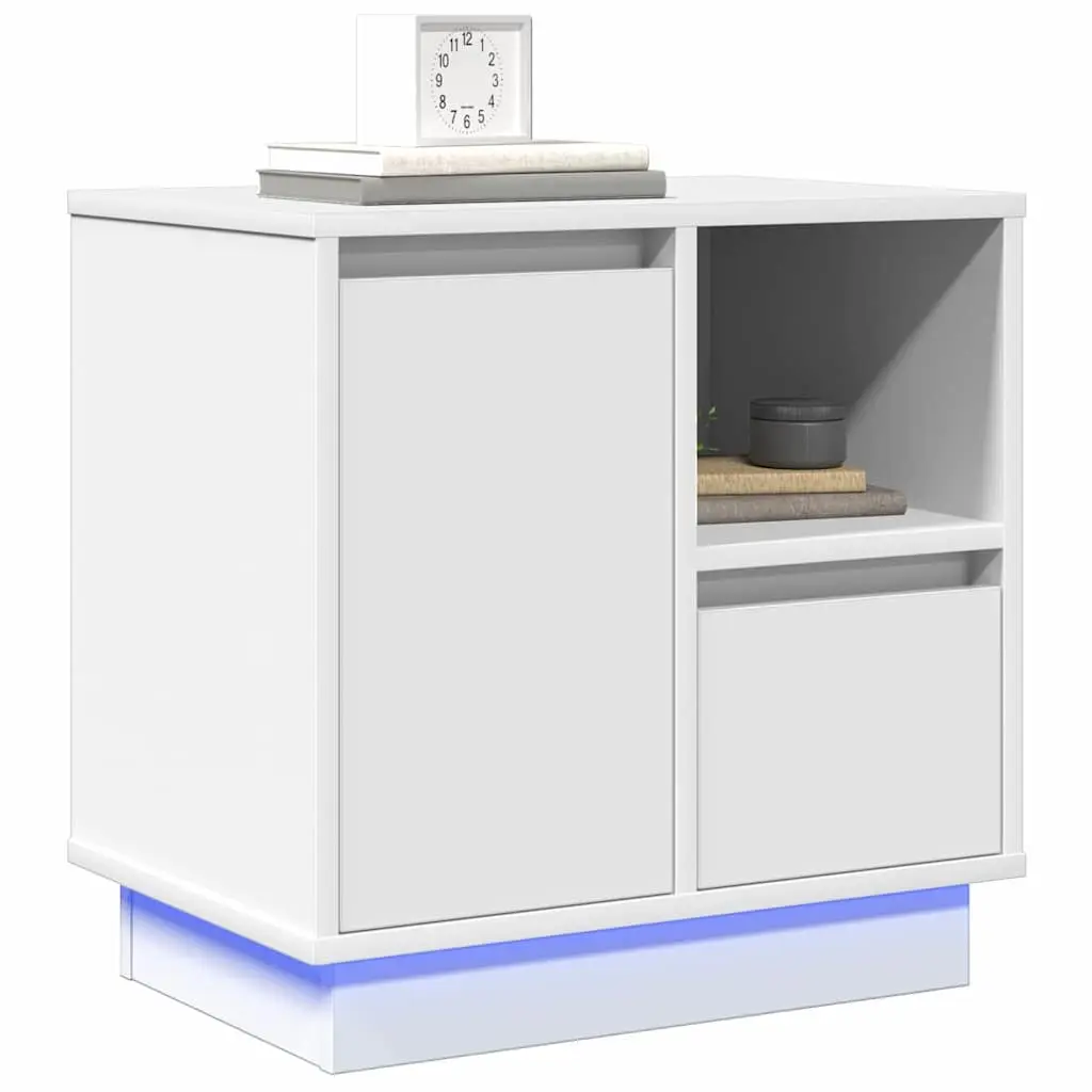 Bedside Cabinet Engineered Wood 50 x 34.5 x 50 cm White Modern Storage 2 pcs