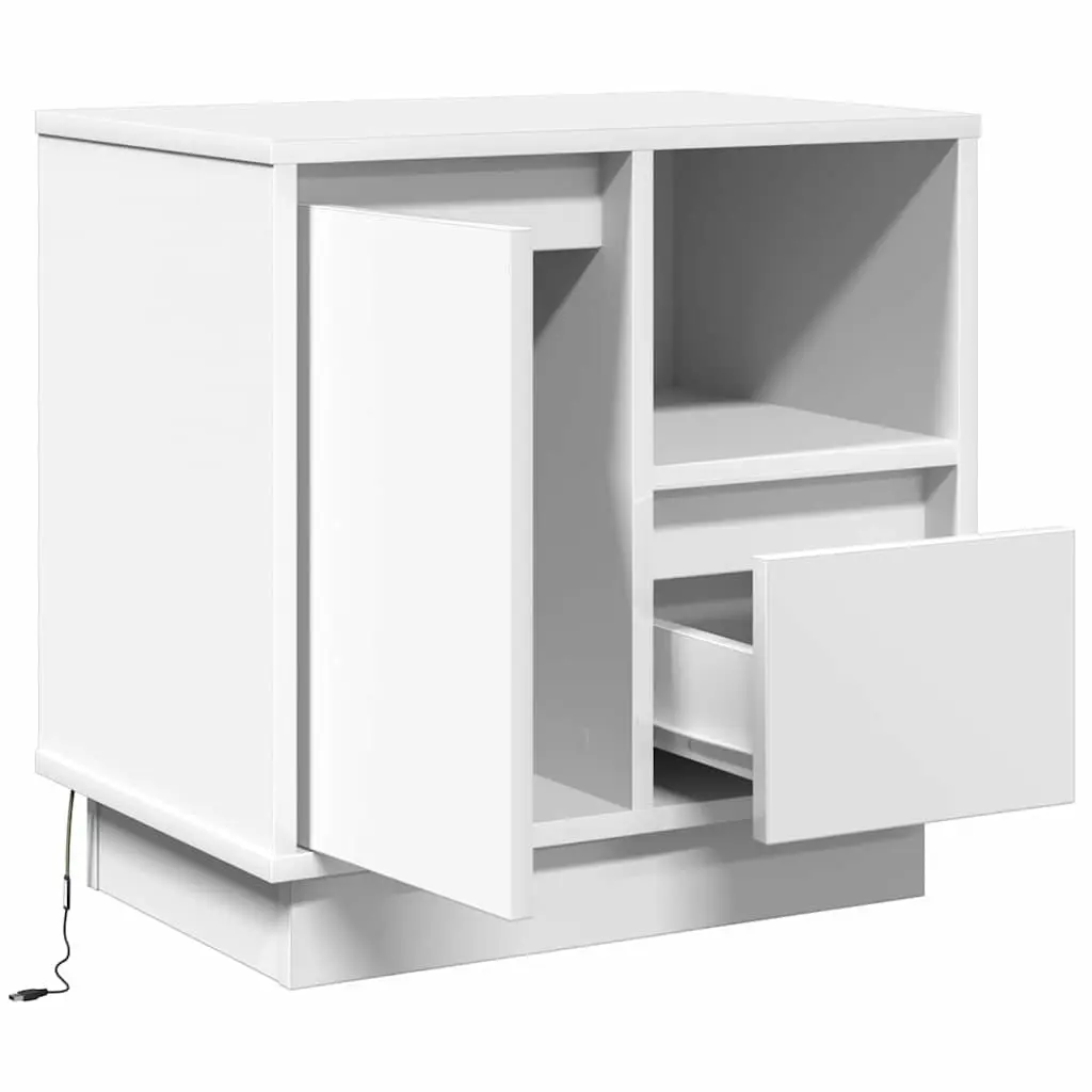 Bedside Cabinet Engineered Wood 50 x 34.5 x 50 cm White Modern Storage 2 pcs