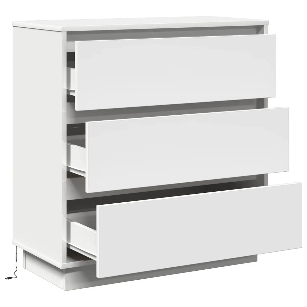 Bedside Cabinet Engineered Wood 71cm White Compact Nightstand