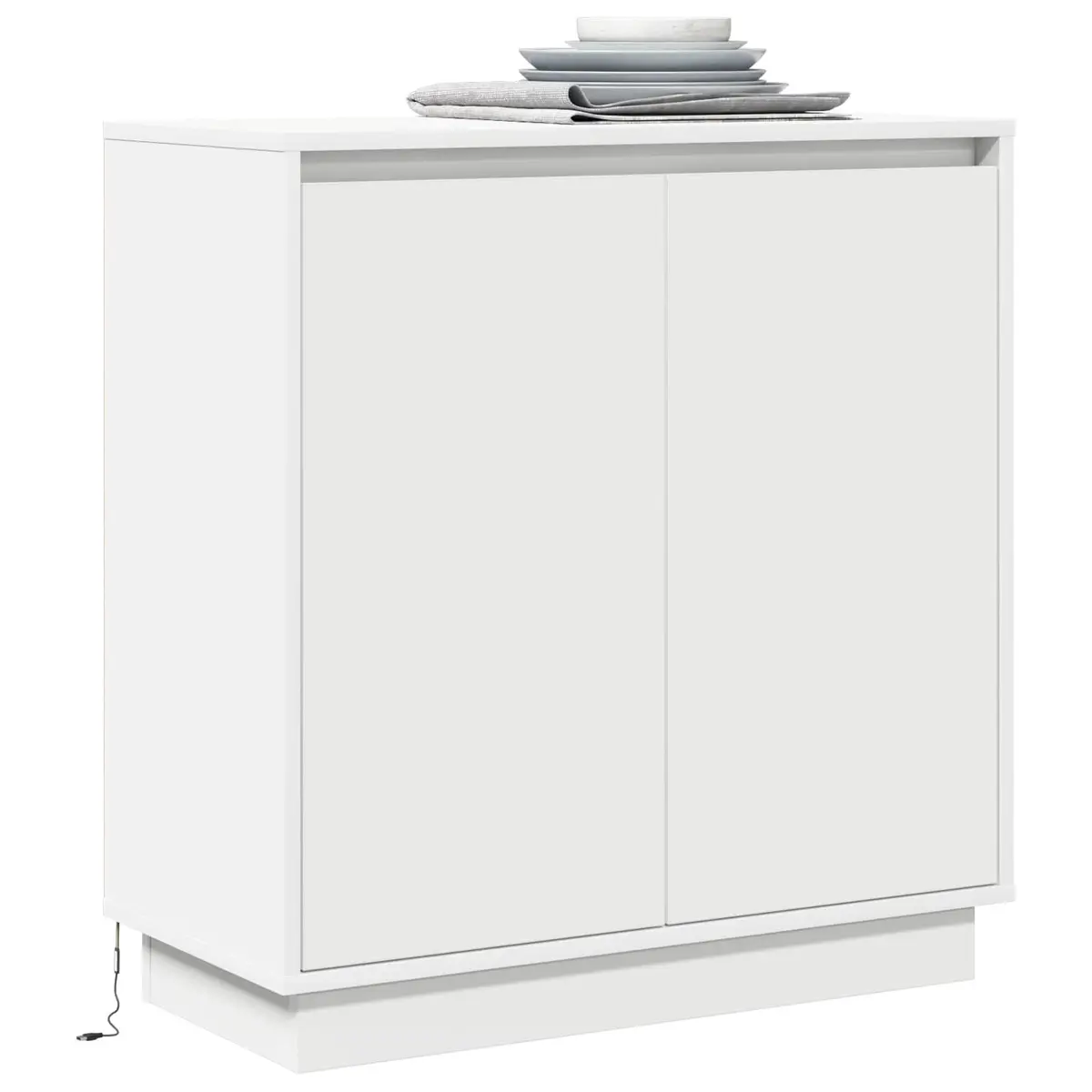 LED Sideboard Storage Cabinet Engineered Wood 71x34.5x75cm White RGB Lighting