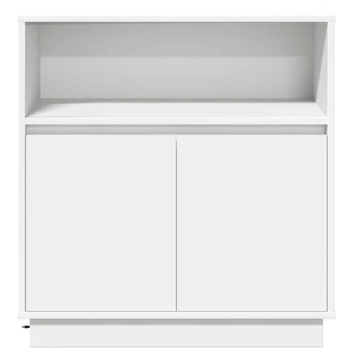 LED Sideboard Engineered Wood White Modern Storage Cabinet with Hinged Doors