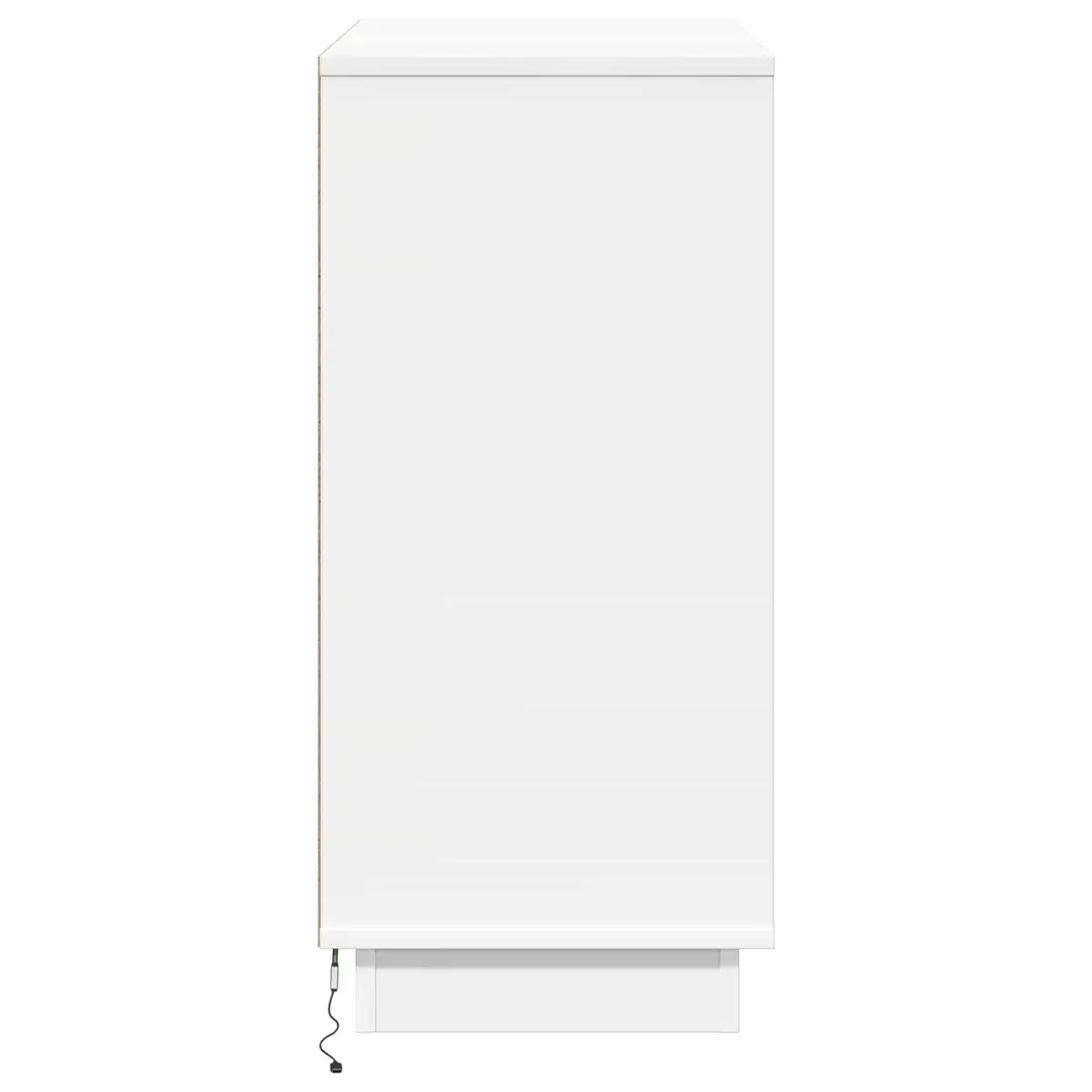 LED Sideboard Engineered Wood White Modern Storage Cabinet with Hinged Doors