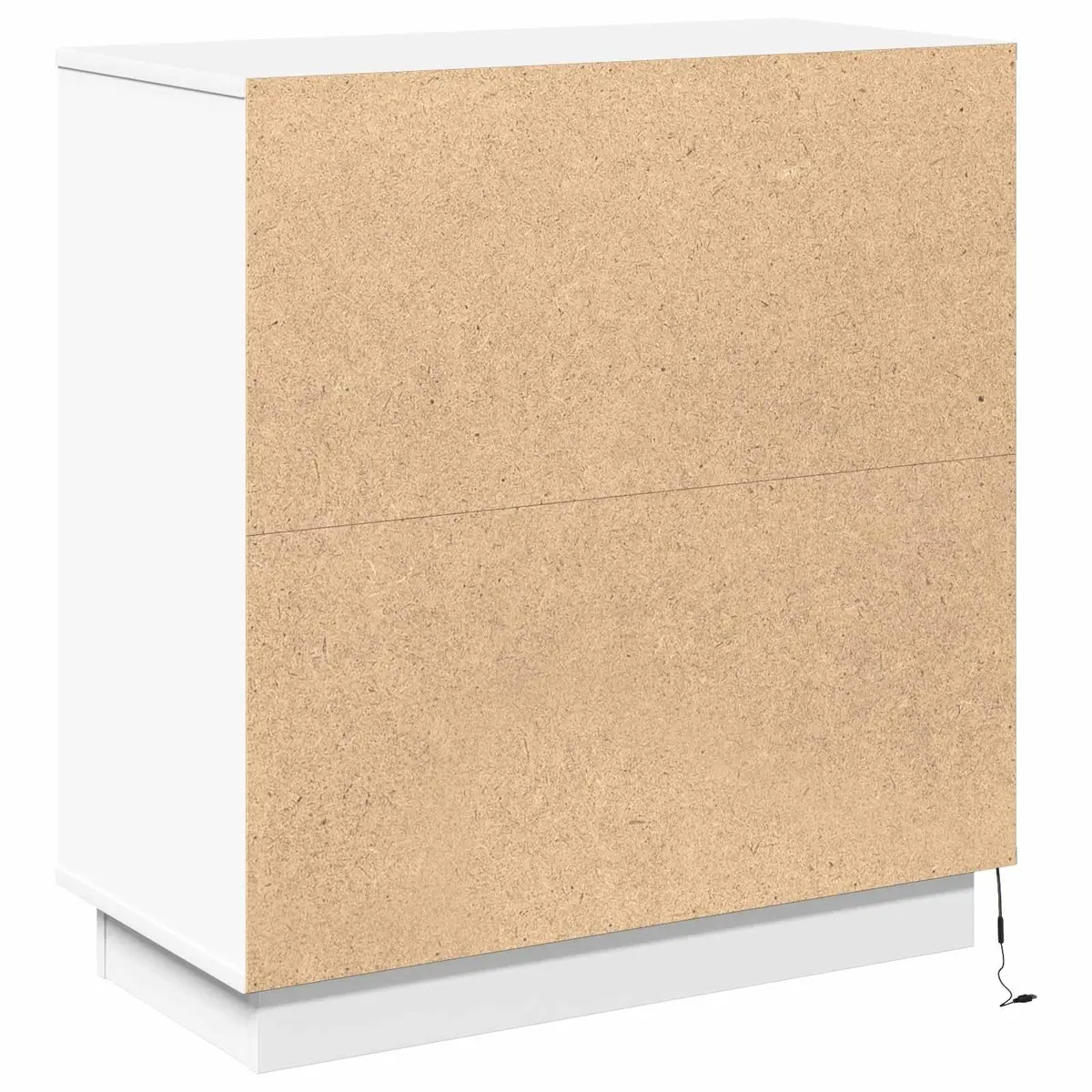 LED Sideboard Engineered Wood White Modern Storage Cabinet with Hinged Doors