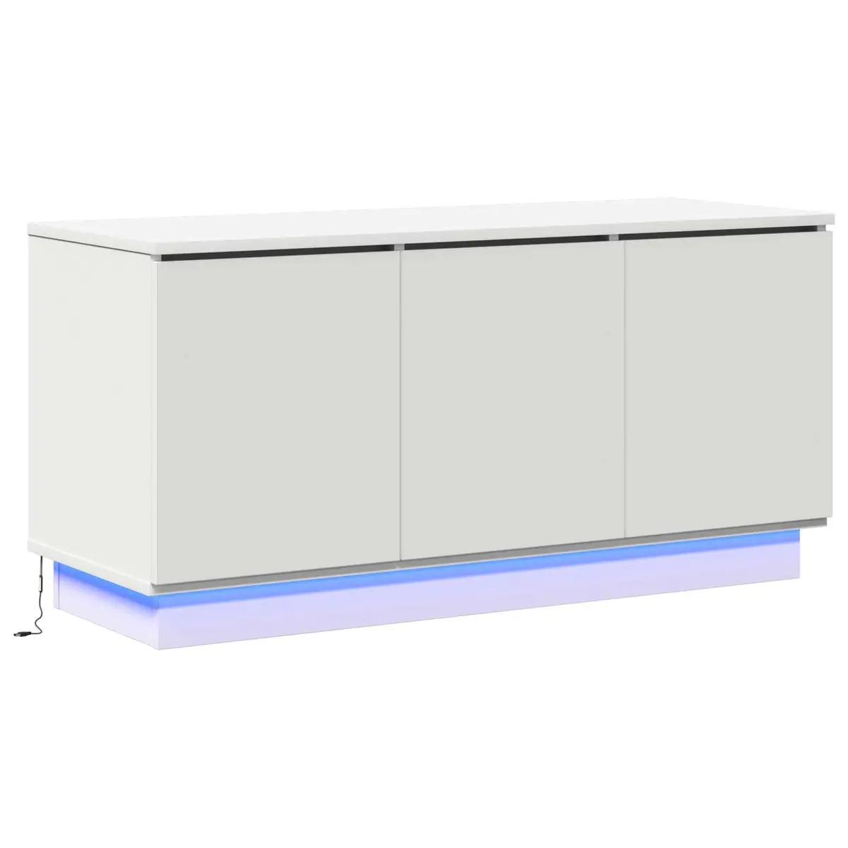 TV Cabinet Engineered Wood 100x38x49cm White Living Room Storage Unit LED