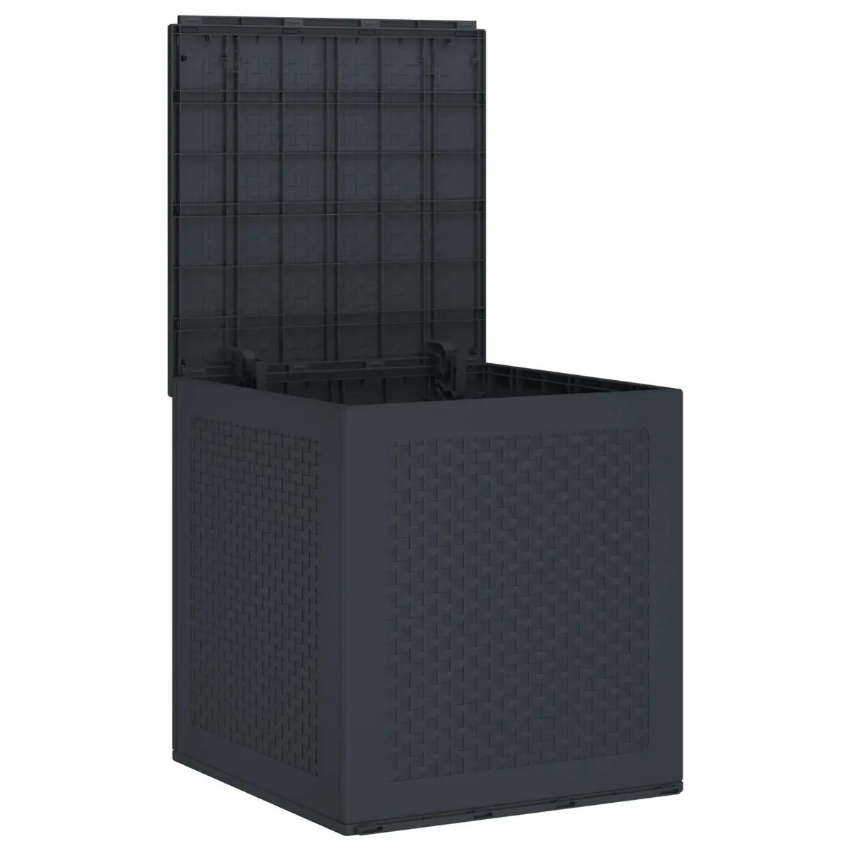 Outdoor Storage Box Polypropylene 55x53x57cm Anthracite Garden Deck Patio Organiser Container