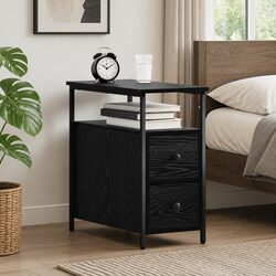 Functional Black Bedside Cabinet for Everyday Use