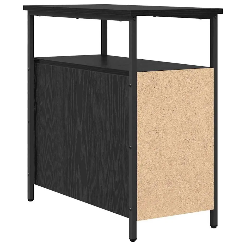 Bedside Cabinet Engineered Wood 30 x 60 x 60 cm Black Bedroom Storage Drawer