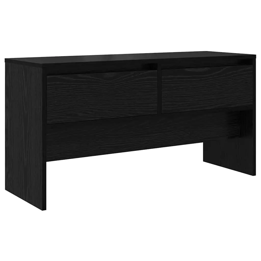 Hallway Furniture Set 4 Piece Storage Bench Mirror Coat Racks Black Oak Entryway