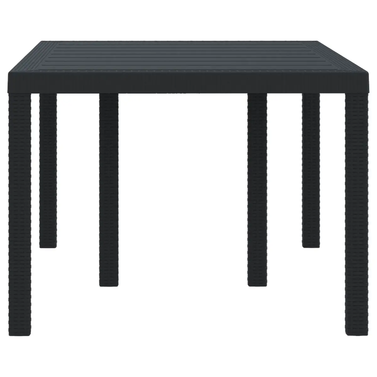 Outdoor Garden Dining Table Poly Rattan Rectangular 150x100x73cm Anthracite