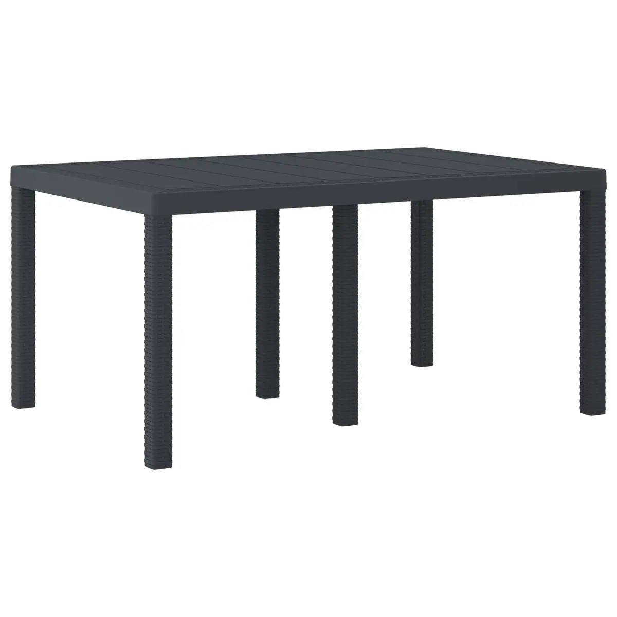 Outdoor Garden Dining Table Poly Rattan Rectangular 150x100x73cm Anthracite