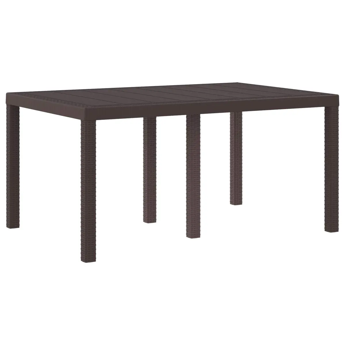 Outdoor Garden Table Rectangular Dining Poly Rattan Brown 150 x 100 x 73 cm