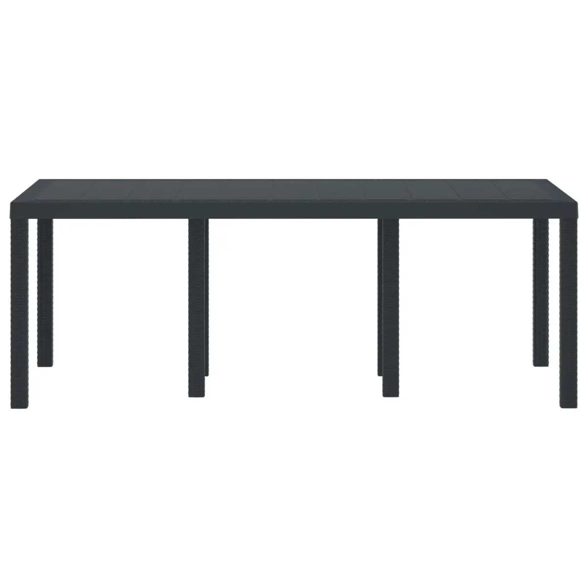 Rectangular Garden Table Outdoor Dining Furniture Steel Frame Anthracite Poly Rattan 200x100x73cm