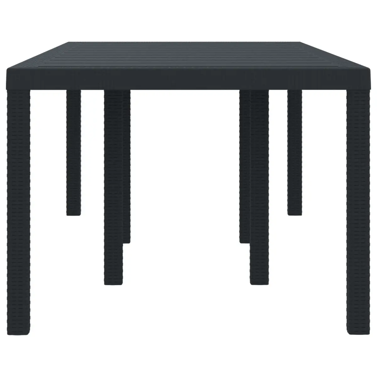 Rectangular Garden Table Outdoor Dining Furniture Steel Frame Anthracite Poly Rattan 200x100x73cm