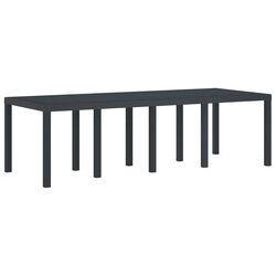 Garden Dining Table Anthracite 250 x 100 x 73 cm Poly Rattan Outdoor Furniture