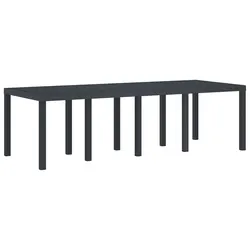 Garden Dining Table Anthracite 250 x 100 x 73 cm Poly Rattan Outdoor Furniture