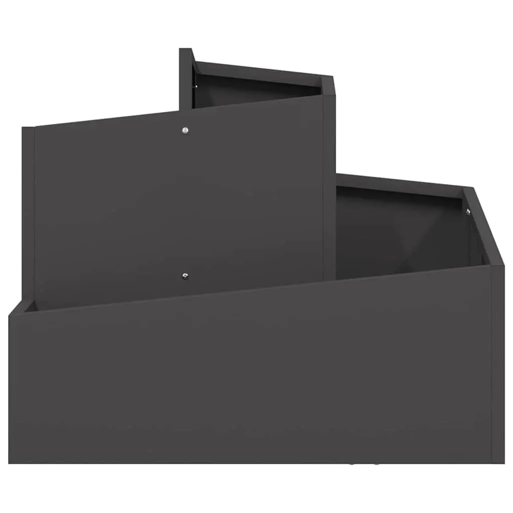 Garden Planter Metal 60x60x50cm Black Outdoor Flower Pot Raised Bed