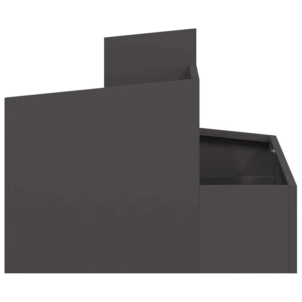 Garden Planter Metal 60x60x50cm Black Outdoor Flower Pot Raised Bed