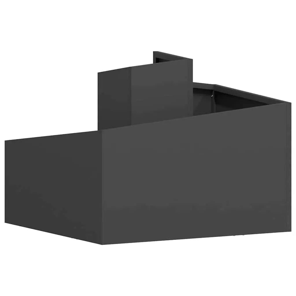 Garden Planter Metal 60x60x50cm Black Outdoor Flower Pot Raised Bed