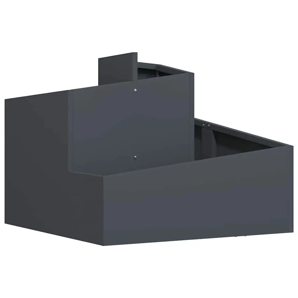 Garden Planter Anthracite 60 x 60 x 50 cm Metal Outdoor Raised Flower Pot