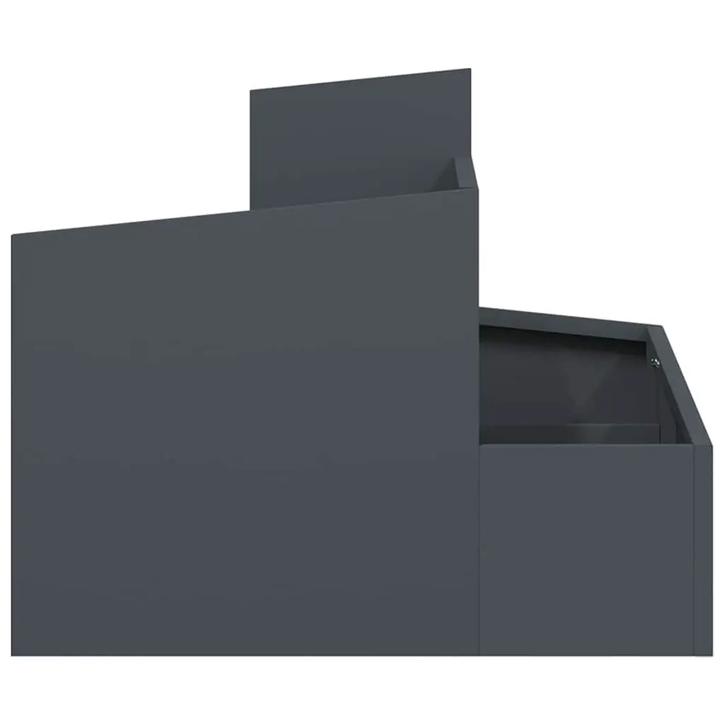 Garden Planter Anthracite 60 x 60 x 50 cm Metal Outdoor Raised Flower Pot