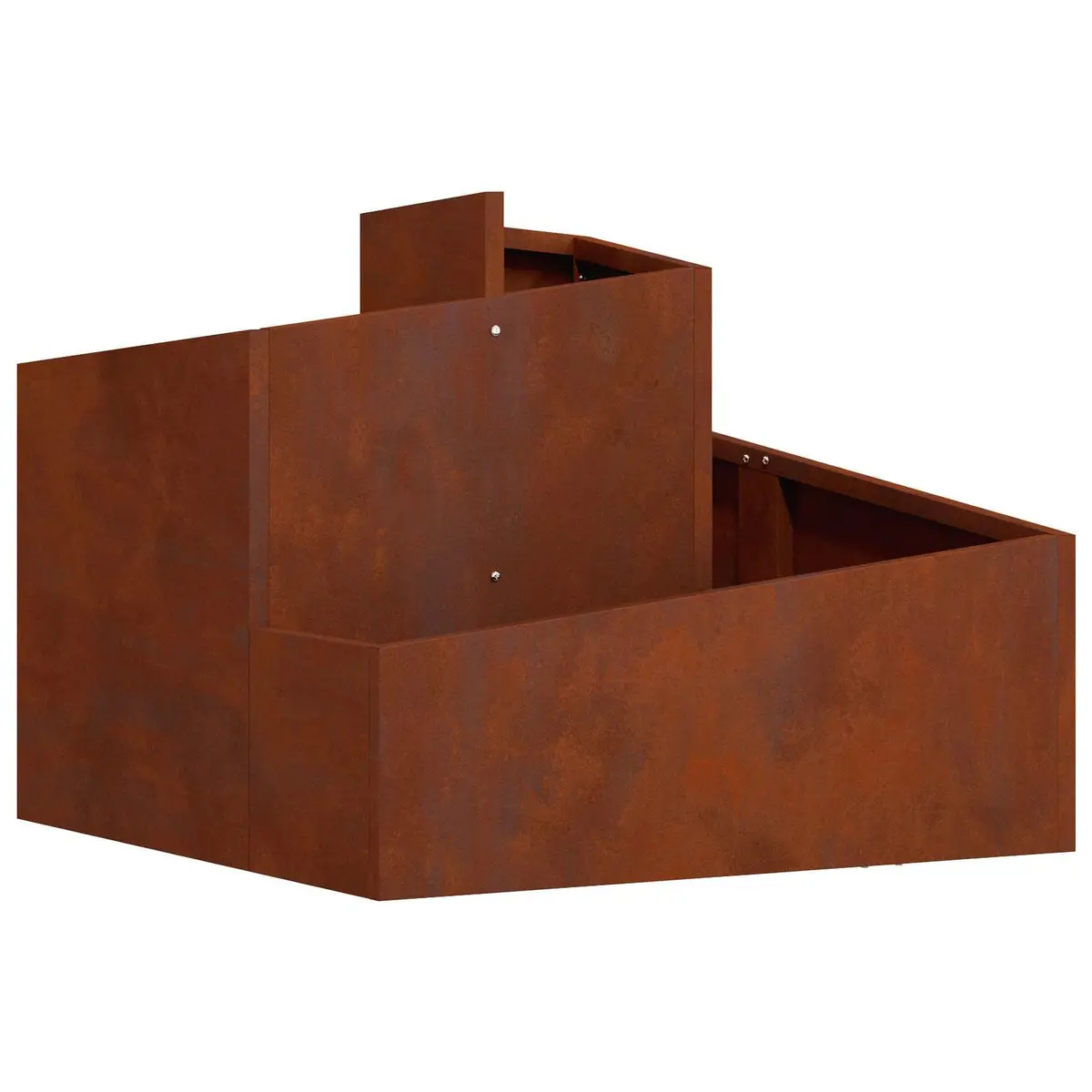 Garden Planter Raised Bed Outdoor Metal Weathering Steel 60x60x50cm Brown Modern