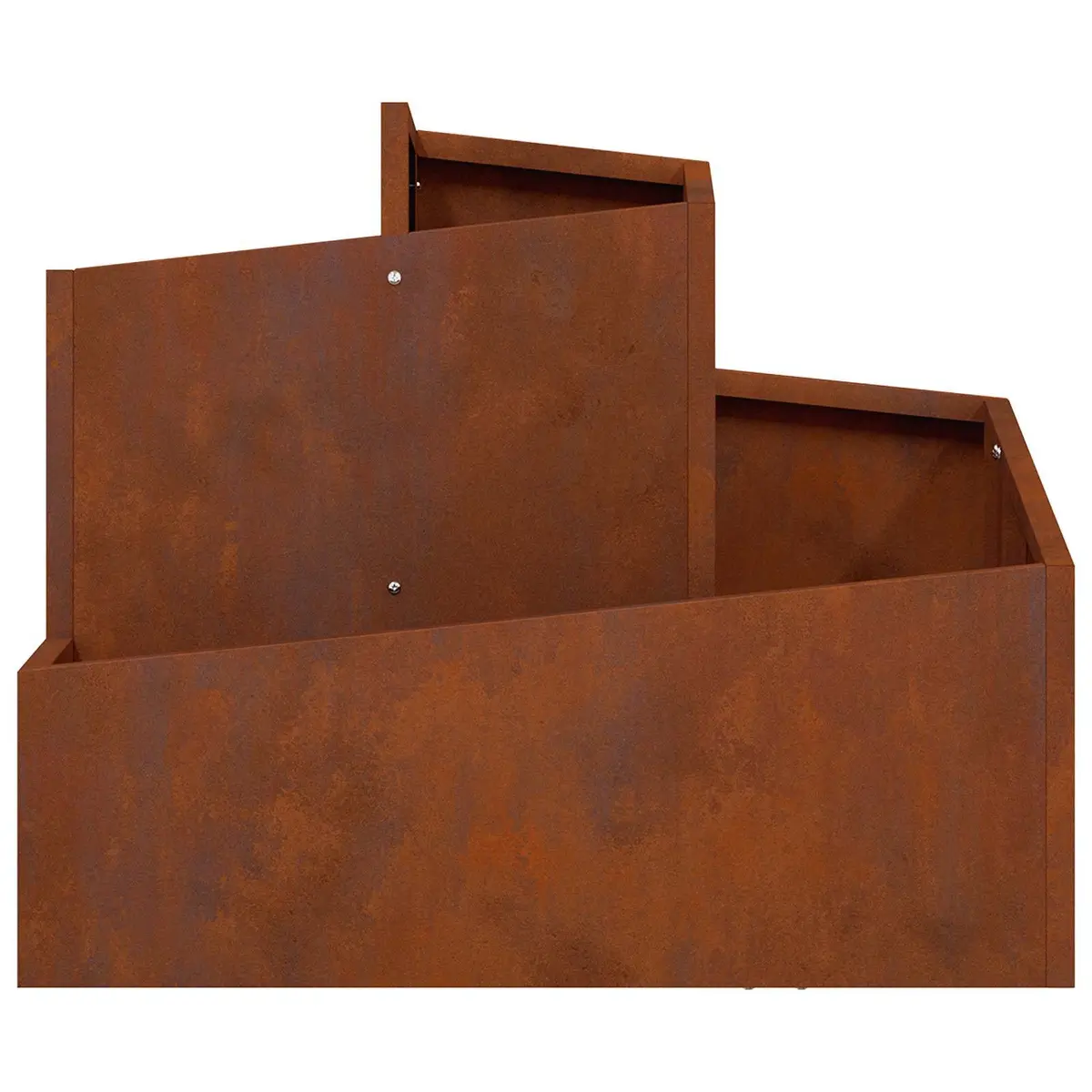 Garden Planter Raised Bed Outdoor Metal Weathering Steel 60x60x50cm Brown Modern
