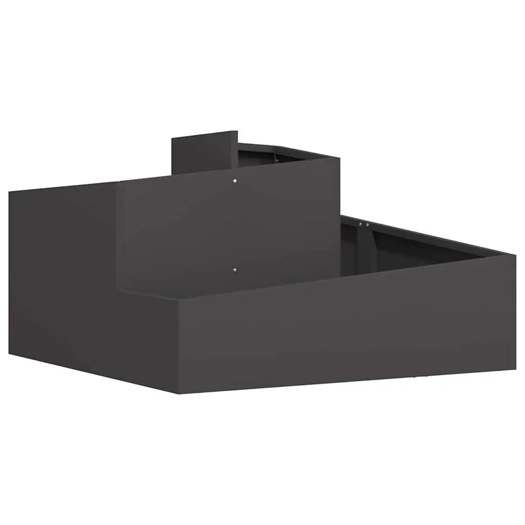Garden Planter Metal Box 80x80x50cm Black Cold-rolled Steel Outdoor Flowers Vegetables Plants Display