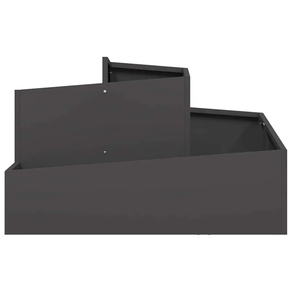 Garden Planter Metal Box 80x80x50cm Black Cold-rolled Steel Outdoor Flowers Vegetables Plants Display