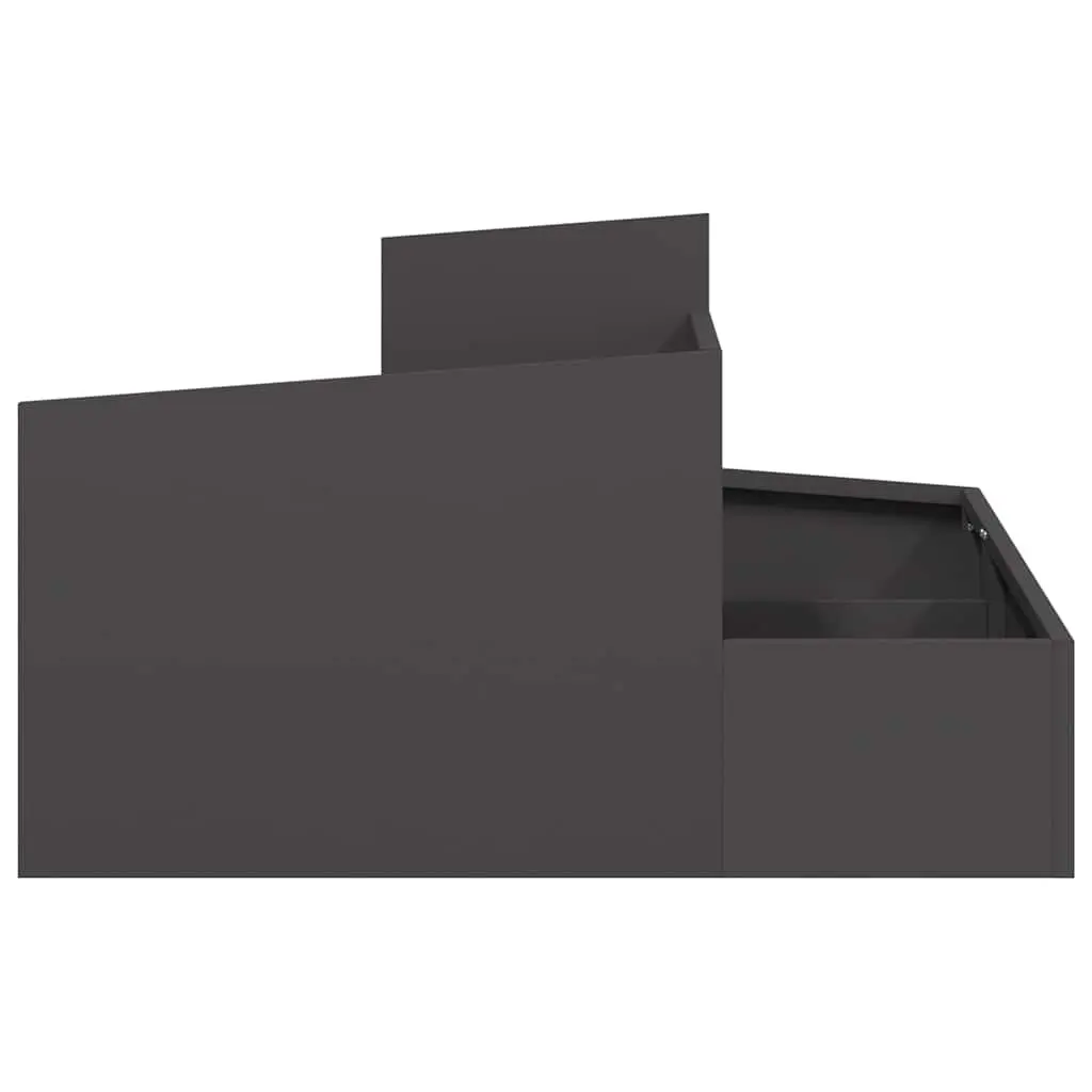 Garden Planter Metal Box 80x80x50cm Black Cold-rolled Steel Outdoor Flowers Vegetables Plants Display