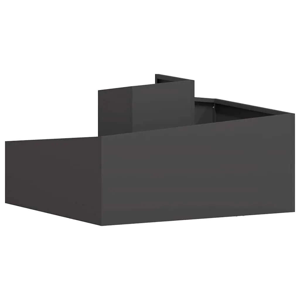Garden Planter Metal Box 80x80x50cm Black Cold-rolled Steel Outdoor Flowers Vegetables Plants Display