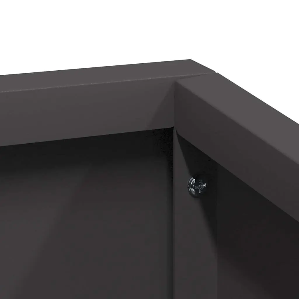 Garden Planter Metal Box 80x80x50cm Black Cold-rolled Steel Outdoor Flowers Vegetables Plants Display