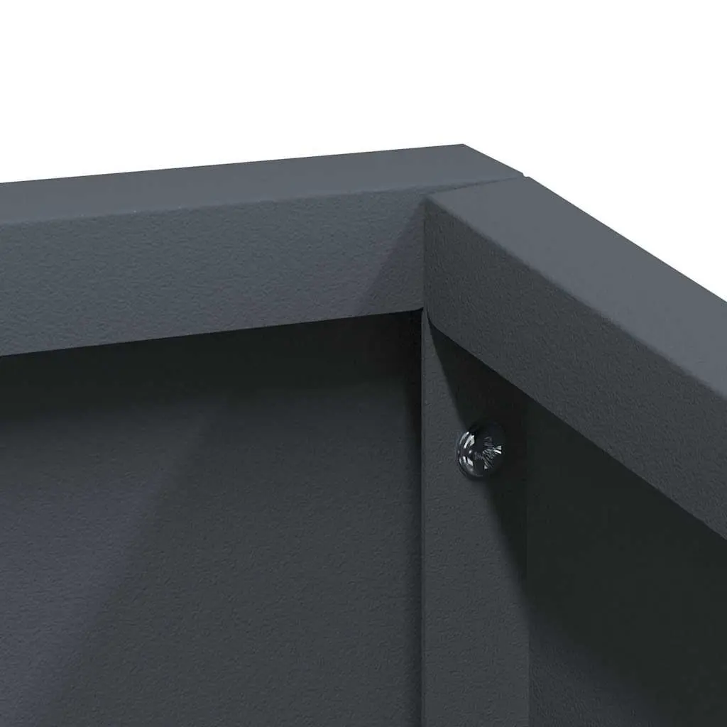 Garden Planter Metal Anthracite 80x80x50cm Outdoor Raised Bed Contemporary