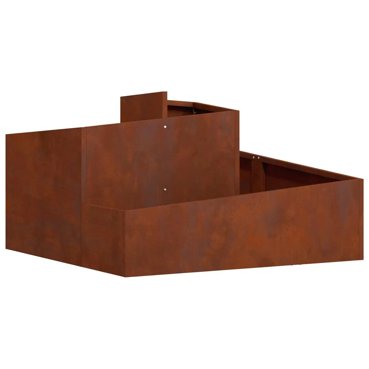 Metal Garden Planter Weathering Steel 80 x 80 x 50 cm Brown Square Outdoor Raised Bed