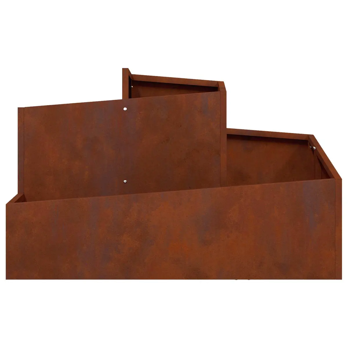 Metal Garden Planter Weathering Steel 80 x 80 x 50 cm Brown Square Outdoor Raised Bed