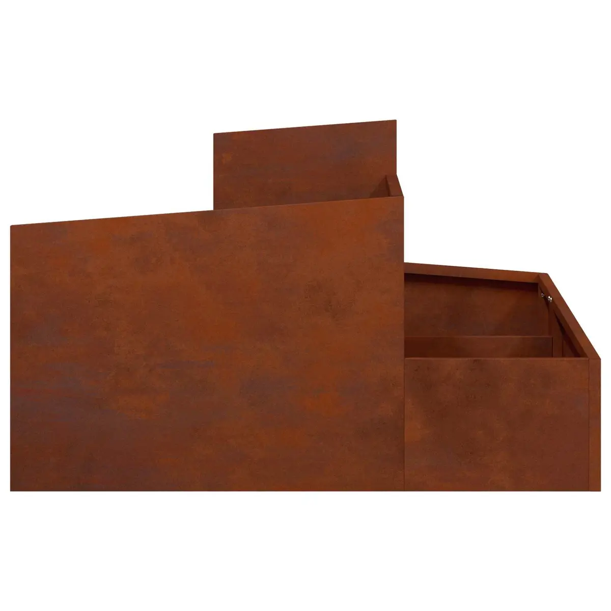Metal Garden Planter Weathering Steel 80 x 80 x 50 cm Brown Square Outdoor Raised Bed