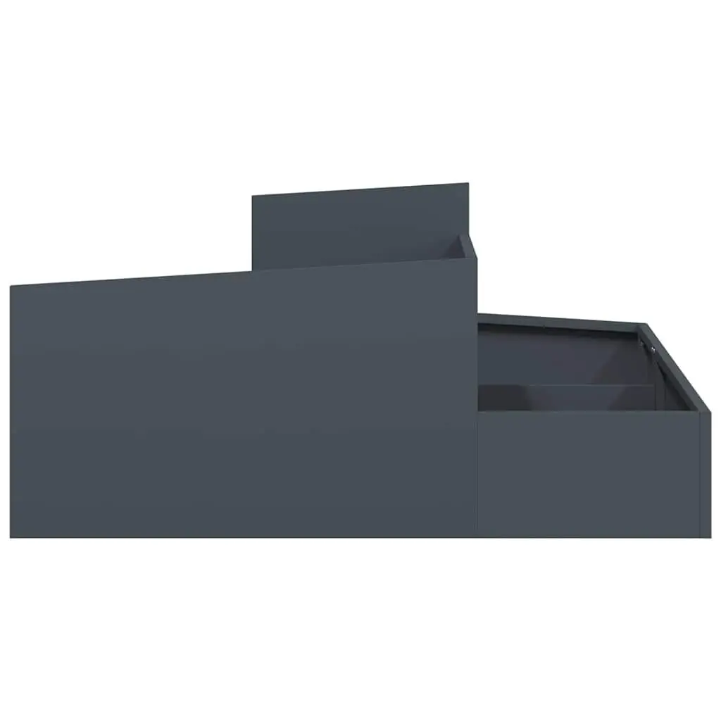 Garden Planter Metal Large Outdoor Anthracite 100x100x50cm Contemporary Design
