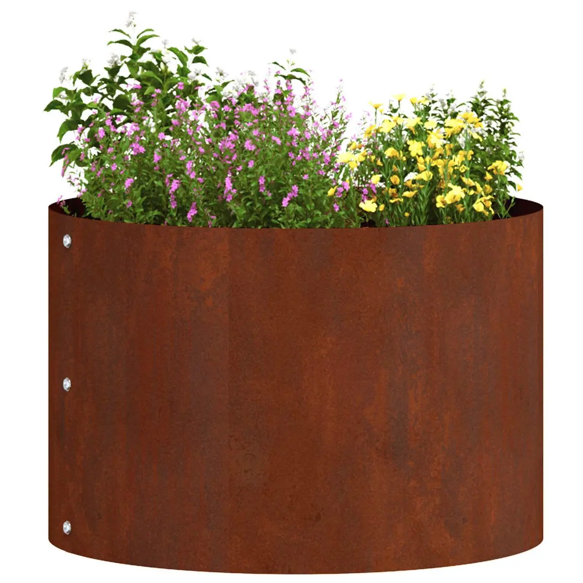Garden Planter Ring Steel Round 30cm Weathering Brown