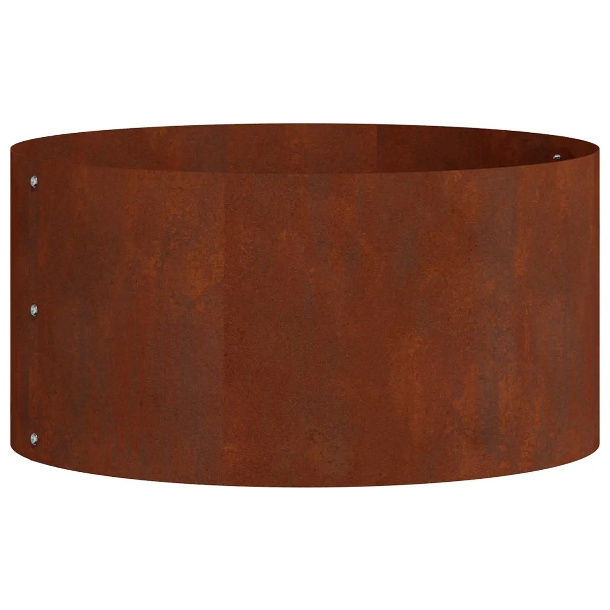 Round Steel Outdoor Planter Ring 40cm Rusty Brown Decorative Flower Bed Border