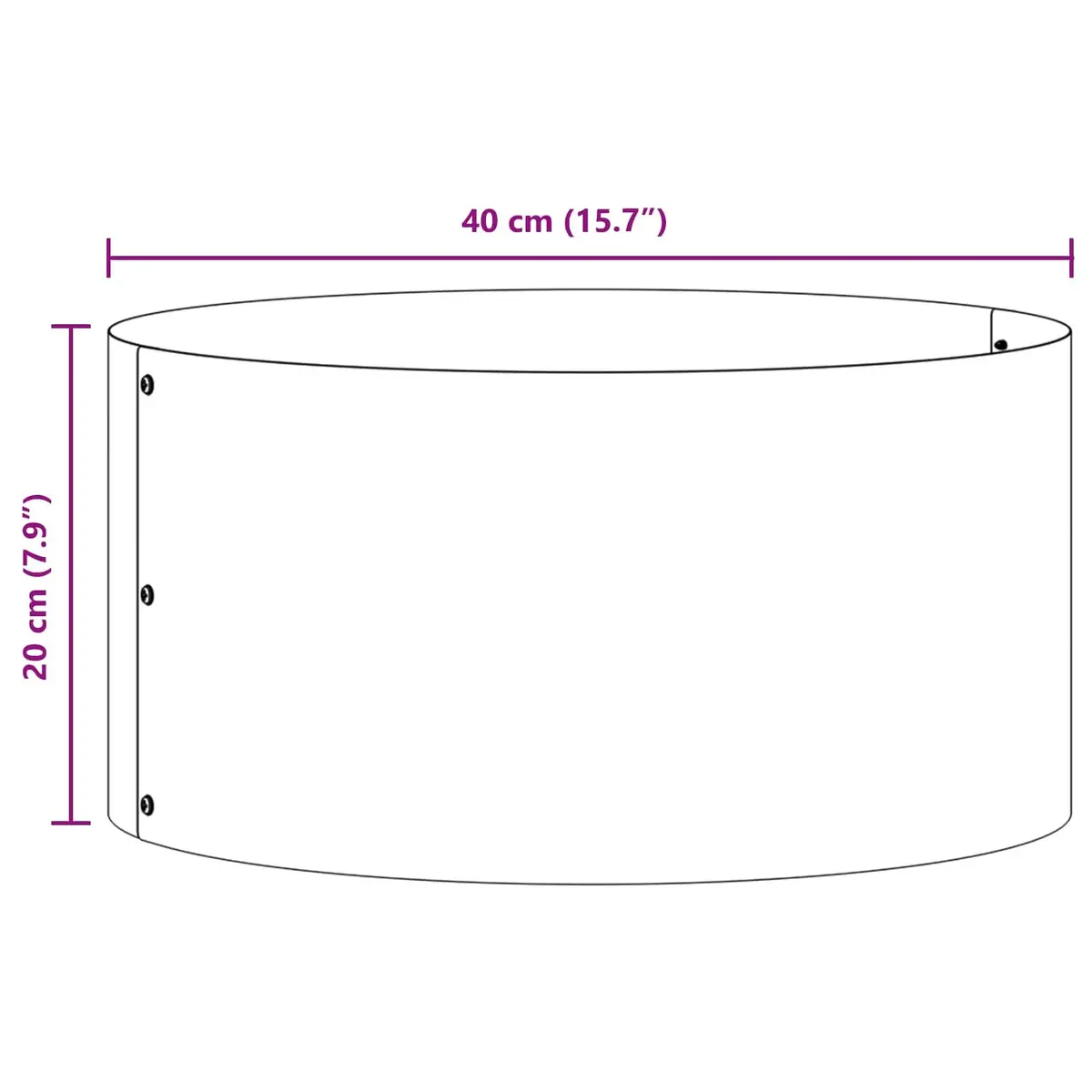 Round Steel Outdoor Planter Ring 40cm Rusty Brown Decorative Flower Bed Border
